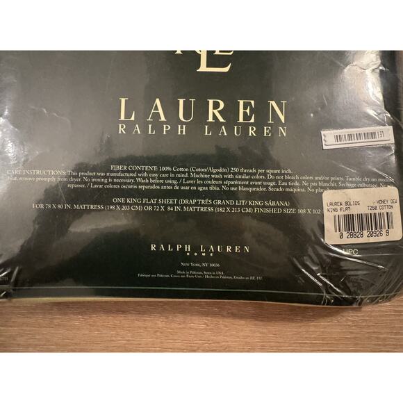 Lauren Ralph Lauren Vintage King Flat Sheet Honey Dew 72” X 84” NEW Sealed Rare - Picture 5 of 16